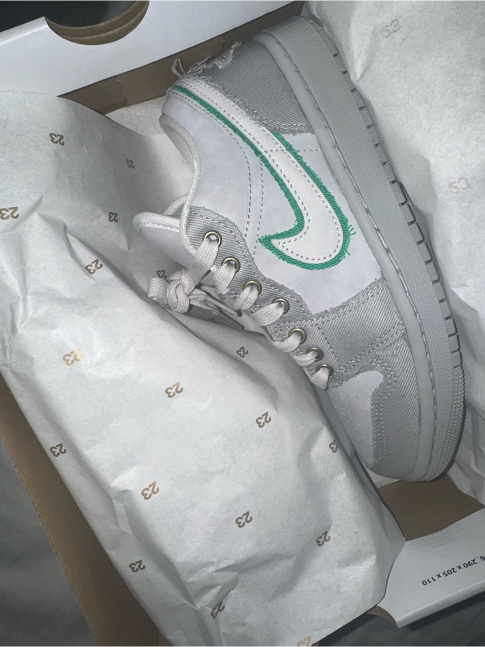 Nike Women's Low-Top Sneakers in Light Gray with Teal Swoosh